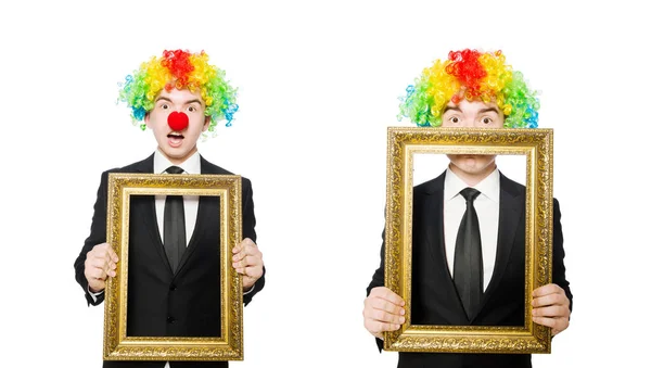 Clown isoliert auf weißem Hintergrund — Stockfoto