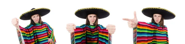 Pretty meksykańskie dziewczyna w żywe pochwy izolowane na białym — Zdjęcie stockowe