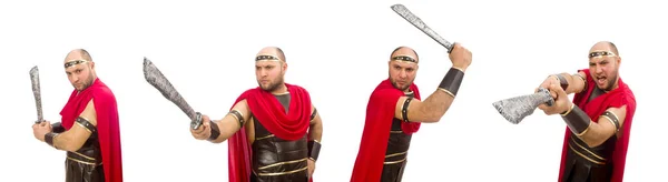 Gladiátor izolované na bílém pozadí — Stock fotografie