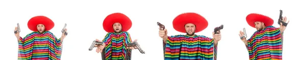 Rolig mexikansk hålla pistol isolerad på vit — Stockfoto
