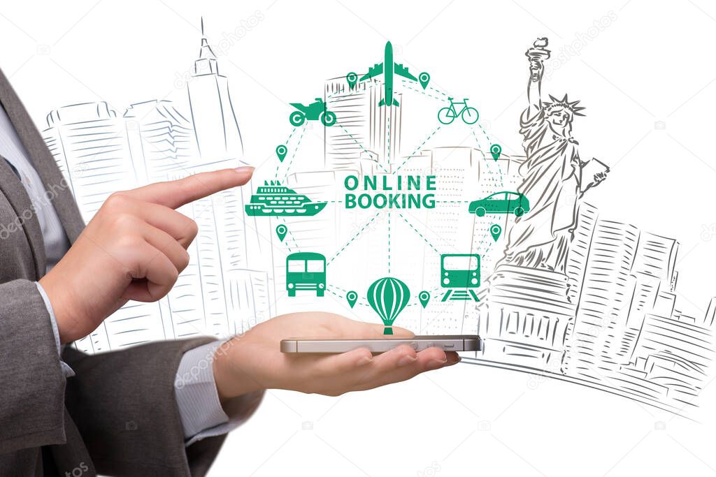 Concept of online booking for trip