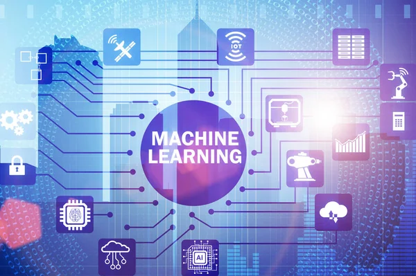 Concetto di tecnologia IT moderna con machine learning — Foto Stock