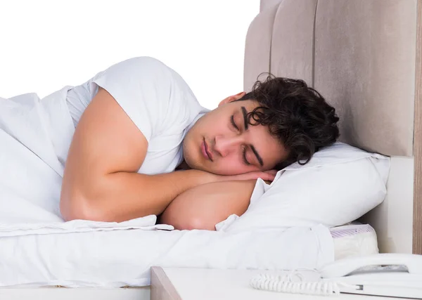 Man in bed suffering from insomnia — Stock Photo, Image