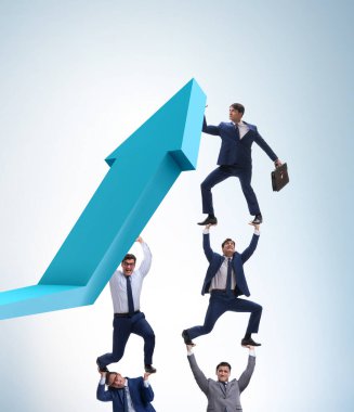 Ekonomideki büyümeyi destekleyen işadamı grafikte