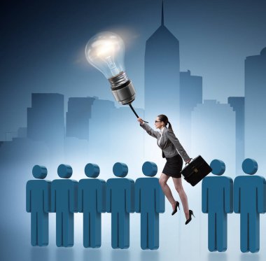 Kariyer tanıtım konseptinde iş kadını