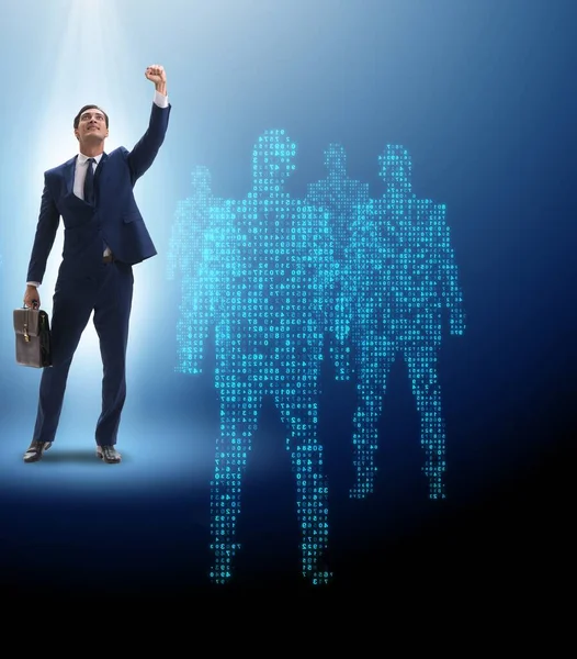 Businessman in the spotlight in business concept — Stock Photo, Image