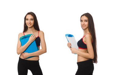 Spor takım elbiseli kız, beyaz tenli.