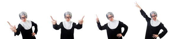 Comic-Nonne isoliert auf weiß — Stockfoto