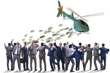 Helikopter para konseptinde iş adamı