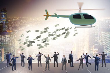 Helikopter para konseptinde iş adamı