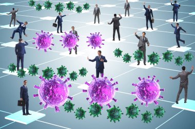 Concept of social distancing in covid-19 pandemic world clipart