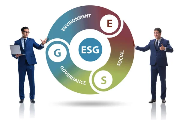 ESG konsepti iş dünyasının çevresel ve sosyal yönetimi olarak — Stok fotoğraf