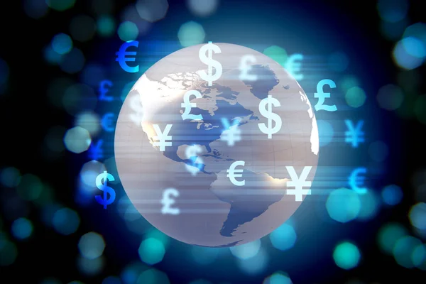 Concepto global de transferencia e intercambio de dinero — Foto de Stock