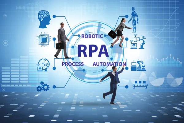 Concept van RPA - robot procesautomatisering — Stockfoto