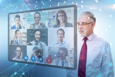 Salgın sırasında uzak video konferansı kavramı