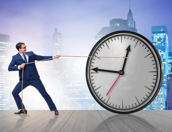 Imprenditore nel concetto di gestione del tempo — Foto Stock