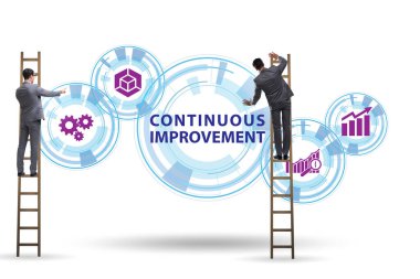 Continuous improvement concept in business clipart