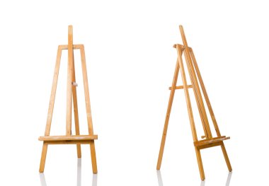 Beyaz arkaplanda Easel izole