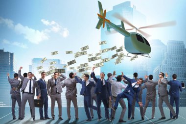 Helikopter para konseptinde iş adamı