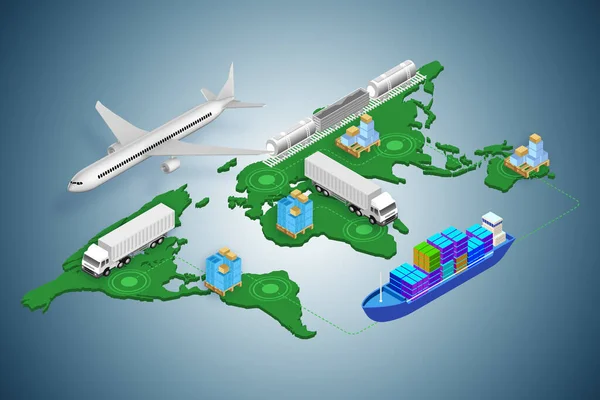 Globalt logistikkoncept - 3D-konvertering — Stockfoto