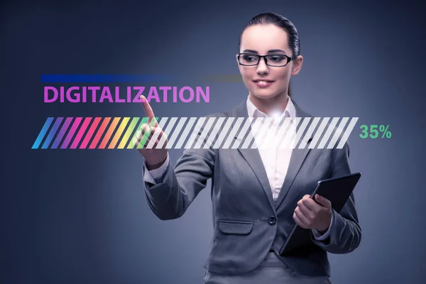 Concepto de transformación digital y digitalización — Foto de Stock