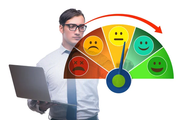 Az ügyfél-elégedettség fogalma a fogyasztásmérővel — Stock Fotó