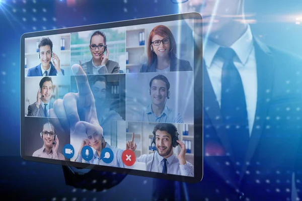 Salgın sırasında uzak video konferansı kavramı