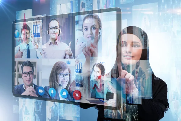 Salgın sırasında uzak video konferansı kavramı