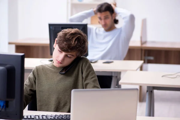 Father and son in it concept — Stock Photo, Image