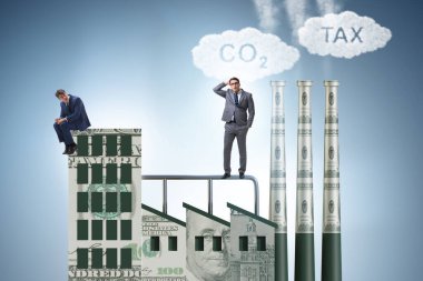 Karbon vergisi konsepti işadamı
