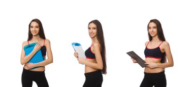 Spor takım elbiseli kız, beyaz tenli.