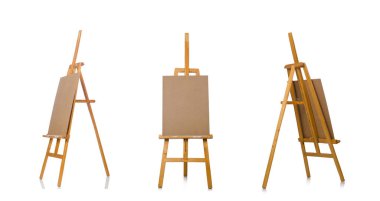 Beyaz arkaplanda Easel izole