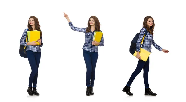 Jeune étudiant isolé sur blanc — Photo