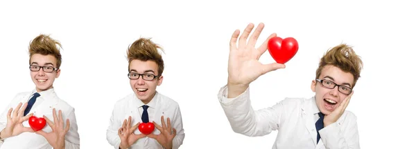 Grappige dokter geïsoleerd op wit — Stockfoto