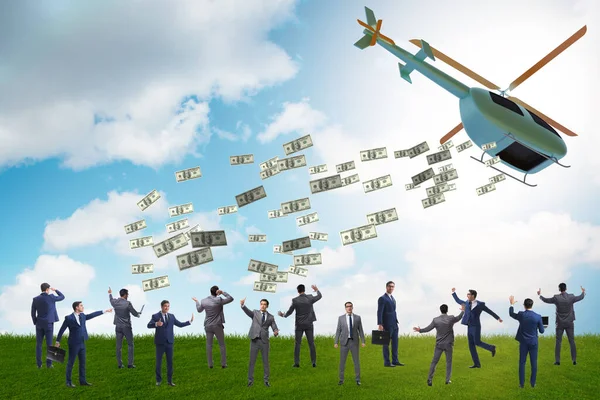 Helikopter para konseptinde iş adamı