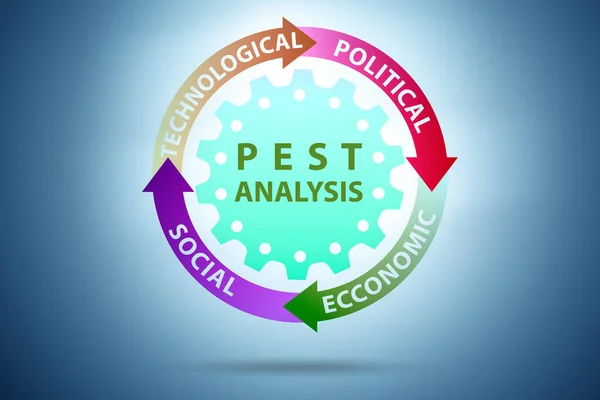 商业说明中的PEST分析概念 — 图库照片