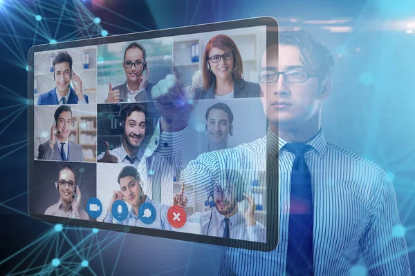 Concept of remote video conferencing during pandemic — Stock Photo, Image