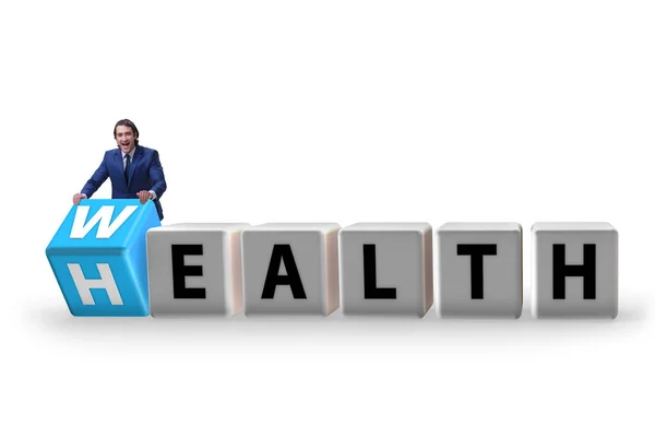 Rikedom är hälsa koncept med affärsman — Stockfoto