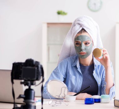 vlog için Güzellik blogcusu kayıt videosu