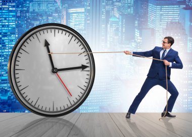 Zaman yönetimi kavramında iş adamı