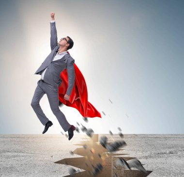 Süper kahraman iş adamı zor durumdan kaçıyor.