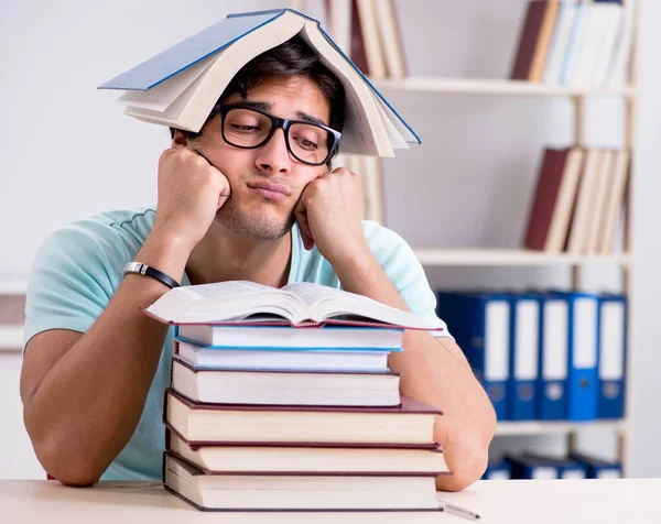 Young handsome student preparing for school exams — Stock Photo, Image