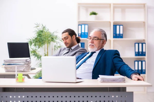 Two male employees working in the office — Stock Photo, Image