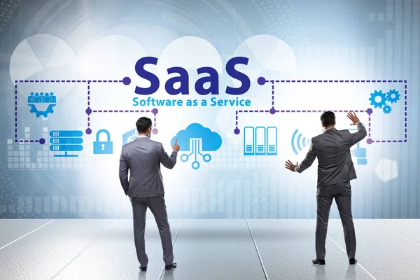 Software as a service - SaaS concept with businessman