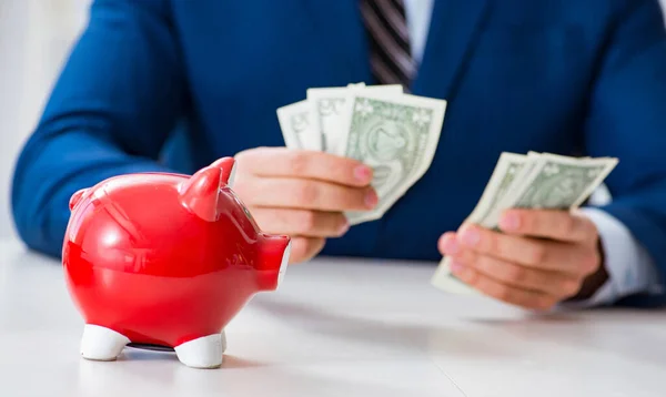 Businessman thinking about his savings during crisis — Stock Photo, Image