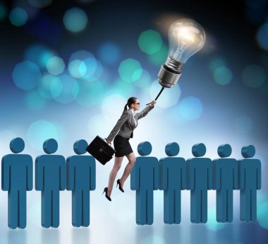 Kariyer tanıtım konseptindeki iş kadını.