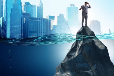 Hava tahminleri ve iş planlama konsepti işadamı