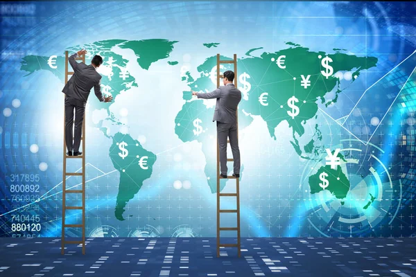 Transferencia de dinero global y concepto de intercambio con hombre de negocios —  Fotos de Stock