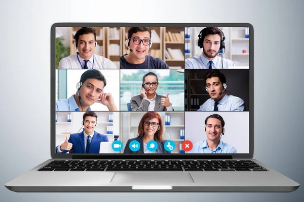 Conceito de colaboração virtual por videoconferência — Fotografia de Stock