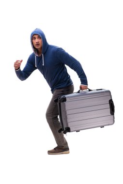 Genç erkek haydut beyazda izole edilmiş.